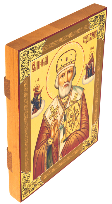 Икона "Святой Николай Чудотворец" Палех